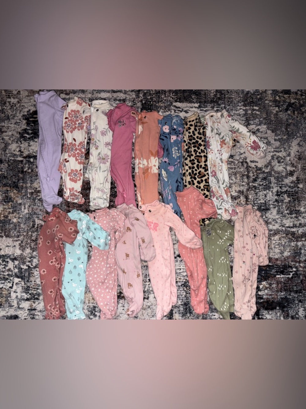 Baby Girl Sleepers - newborn